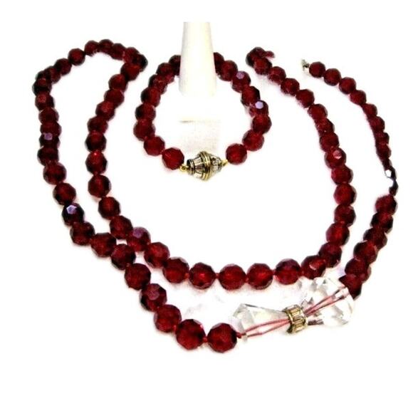HEIDI DAUS DISNEY "Full Of Possibilities"RUBY Red Necklace Bracelet Set Crystal - Picture 11 of 12